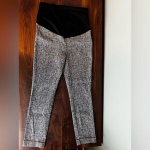 Tribal Black and White Texture Maternity Pants